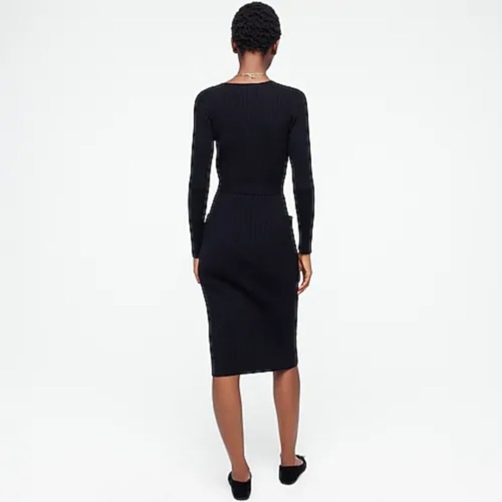 NWT J. Crew Ribbed  V-Neck Cardigan Dress Small - Picture 2 of 7